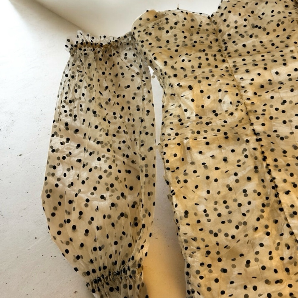 MAJORELLE Secret Polkadot Dress in Dark Nude size small - Picture 15 of 16